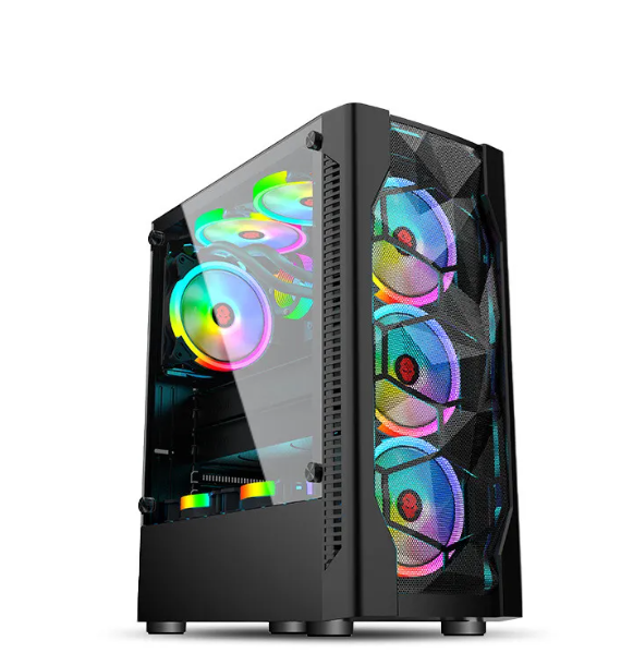 Desktop PC Case – Compatible with Large & Medium Motherboards, Under-Mount Power Supply