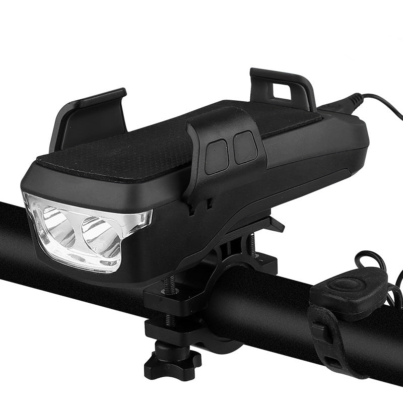 USB Rechargeable Bike Light with Phone Holder and Horn